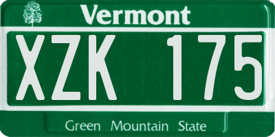 VT license plate XZK175
