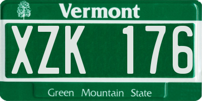 VT license plate XZK176