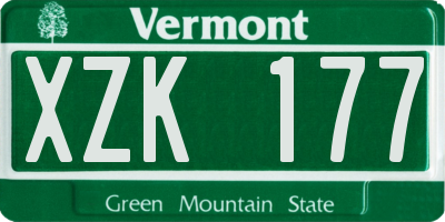 VT license plate XZK177