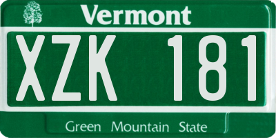VT license plate XZK181
