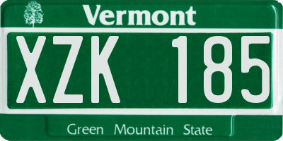 VT license plate XZK185