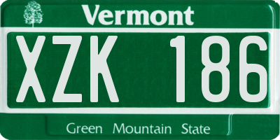 VT license plate XZK186