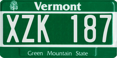 VT license plate XZK187