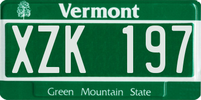 VT license plate XZK197