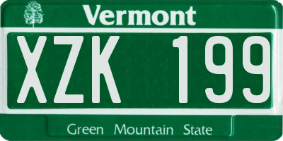 VT license plate XZK199