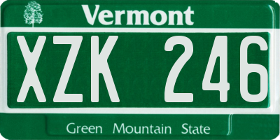 VT license plate XZK246