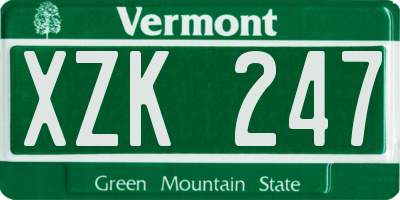 VT license plate XZK247