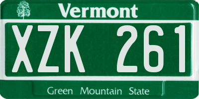 VT license plate XZK261