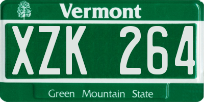 VT license plate XZK264