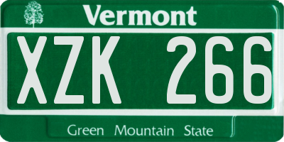 VT license plate XZK266