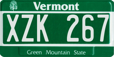 VT license plate XZK267