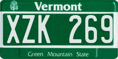 VT license plate XZK269