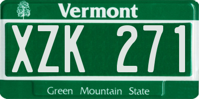 VT license plate XZK271