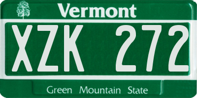 VT license plate XZK272