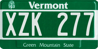 VT license plate XZK277