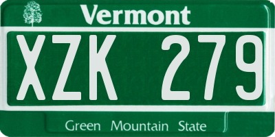 VT license plate XZK279