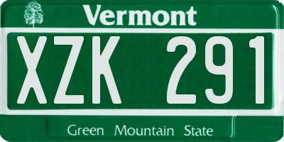 VT license plate XZK291