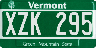 VT license plate XZK295