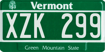 VT license plate XZK299