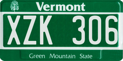 VT license plate XZK306