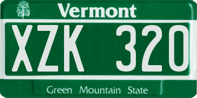 VT license plate XZK320