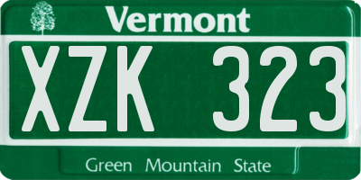 VT license plate XZK323