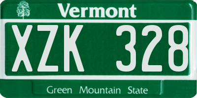 VT license plate XZK328