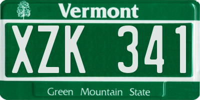 VT license plate XZK341