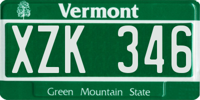VT license plate XZK346