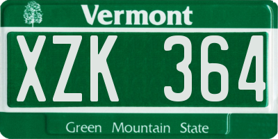 VT license plate XZK364