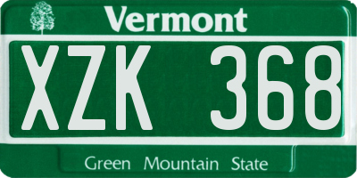 VT license plate XZK368