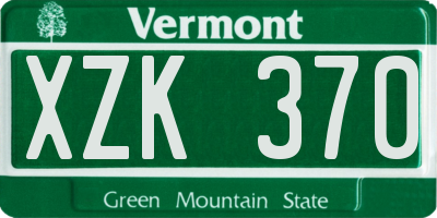 VT license plate XZK370