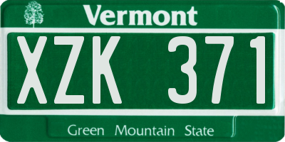 VT license plate XZK371