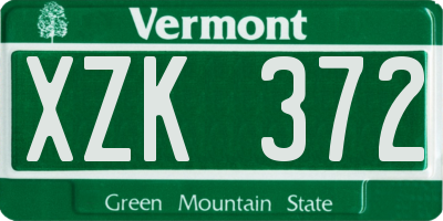 VT license plate XZK372