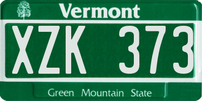 VT license plate XZK373