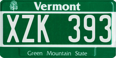 VT license plate XZK393