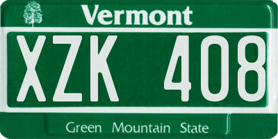VT license plate XZK408
