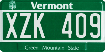 VT license plate XZK409
