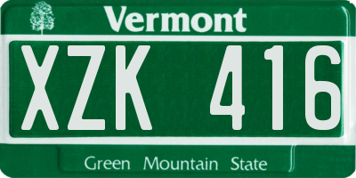VT license plate XZK416