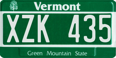 VT license plate XZK435