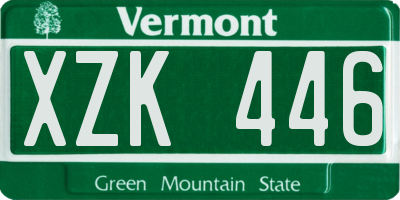 VT license plate XZK446
