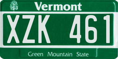 VT license plate XZK461