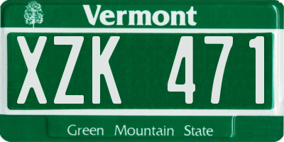 VT license plate XZK471
