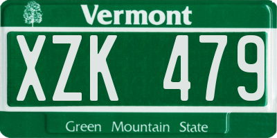 VT license plate XZK479