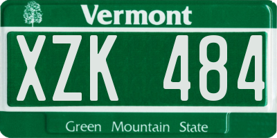 VT license plate XZK484