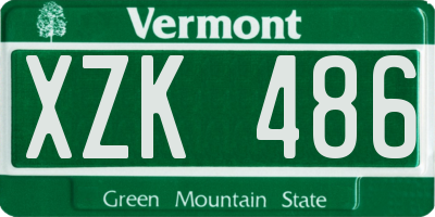 VT license plate XZK486