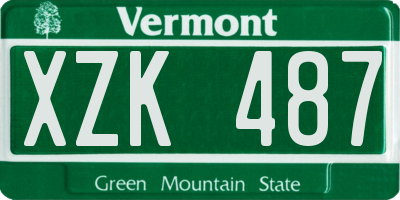 VT license plate XZK487