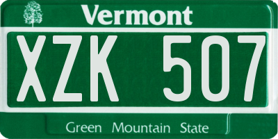 VT license plate XZK507