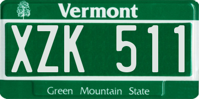 VT license plate XZK511