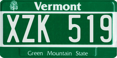 VT license plate XZK519